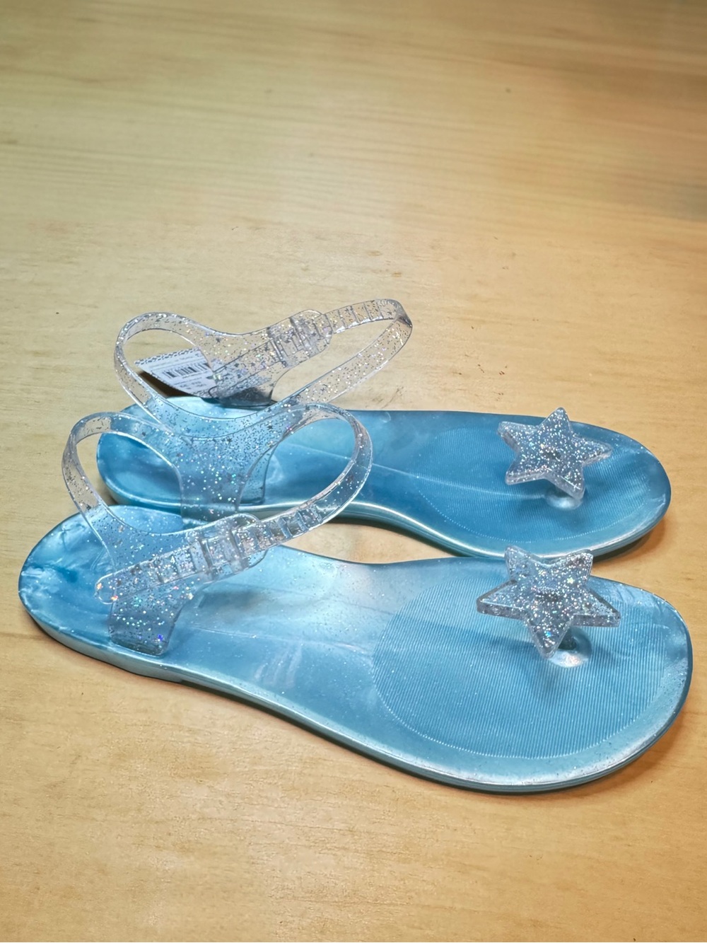 🛍️2/$20 Rising Stars Women's Size 8 Jelly Sandals Clear Blue Soles - Lapreen